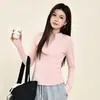 Camiseta top base LULU con media cremallera y cuello alto, corte ajustado, adelgazante, nueva ropa profesional de manga larga para correr y fitness para mujer