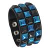 Pulseira de PU Punk Multicor Quadrada para Unha Pulseira de Couro Lote de Cores Misturadas Pulseira de Couro Sintético Joias de Couro Mais Vendidas