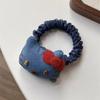 Acessórios de Cabelo Doces para Menina, Elástico Alto, Tendão de Borracha, Broche de Pinça de Cabelo, Presilha de Cabelo, Elástico de Cabelo, Anel de Cabelo de Gato KT Denim Vintage Fofo