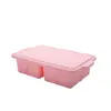 Molde de Silicona Personalizado para Cubitos de Hielo con Tapa, Caja Cuadrada de Cubitos de Hielo con Base Suave, Contenedor para Congelar, Caja de Conservación de Sopa