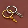 Acessórios para chaveiro pingente 2,0*25mm corrente de metal argola de chaveiro acessórios para chaveiro joias DIY atacado