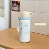 Copo Térmico Diário Xiaocha Grande Capacidade Garrafa de Água de Aço Inoxidável 316 Fofo de Alto Valor Copo Térmico Portátil com Canudo