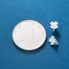 Plata de ley s925 microincrustada con circonita trébol de cuatro hojas cuenta espaciadora eslabón de pulsera de doble asa accesorio para pulsera de cuentas DIY de doble asa