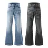 Naranja Juvenil # Jeans acampanados lavados, elegantes y a la moda, unisex, corte ajustado, favorecedores, versátiles pantalones de campana, modernos