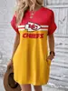 Vestido de Moda Nuevo de Verano para Mujer Sudadera Larga de Cuello Redondo de Equipo de la NFL 211 Vestido Elegante Europeo y Americano