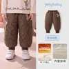Pantalones infantiles jellybaby 2026 invierno nuevos para niño cálidos de algodón para bebé con felpa extra 3 pantalones cónicos para niña