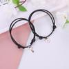 Pulsera de llave de amor personalidad simple cuerda de mano negra japonesa y coreana candado de llave de amor pulsera de pareja suministro directo de fábrica
