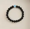 Pulsera de obsidiana natural con calcedonia de aguamarina hidratante y cuentas de la fortuna, un regalo para novio o novia en el Festival Qixi, venta al por mayor
