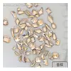 Joias de unha mistas atacado tamanho grande pequeno vidro cor champanhe aurora diamante formato especial acessório de unha diy
