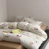 Algodón de punto de algodón Clase A Juego de cuatro piezas Ropa de cama para dormir sin nada Kit de algodón Tianzhu amigable con la piel para dormitorio de estudiante Sábana Funda de edredón 1.8