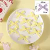 Laço Xadrez Escocês de 3 Pontos com Borda Ondulada Material para Artesanato DIY Acessórios para Brinquedos Laço