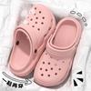 Pantuflas Sandalias de Sentir Slip-on para Mujer Baotou Medio Nuevas Zapatos de Agujeros de Eva para Hombre Uso Exterior Suela Gruesa Antideslizante Playa