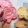 Juego de Moldes para Galletas de Navidad para Uso Doméstico, Lindo Molde de Presión 3D de Dibujos Animados para Hornear Galletas de Fondant