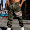 Calça de Inverno Transfronteiriça Estilo Americano Pesada com Forro de Fleece Masculina com Tiras de Tecido Vermelho, Damasco e Preto Elástico de Quatro Barras Casual Solta Calça de Moletom