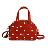 2026 Nova Bolsa Feminina Fofa do Mickey Bolsa de Mão Estilo Bowling Texturizada Moderna Bolinhas Bolsa Transversal Boston Feminina