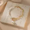 Pulsera de Perlas Barrocas de Agua Dulce al por Mayor Transfronteriza, Estilo Coreano Dongdaemun, Sencilla, Moderna, Versátil Pulsera de Perlas