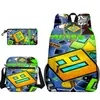 Mochila Escolar Geometría Geométrica Sprint Geometry Dash Nueva 3D Bolsa para Lápices Bandolera Set Impreso de Tres Piezas