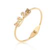 Pulsera de acero titanio con hebilla de resorte doble de cisne chapada en oro Pulsera de cisne pequeño para mujer de alta calidad sin decoloración lujo ligero en stock venta al por mayor