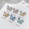 Arte em Unhas de Borboleta Jóias Celebridade da Internet Ins Gelo Transparente Aurora Borboleta Diamante Metal Cristal Tridimensional Arte em Unhas de Borboleta Diamante