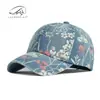 Boné de Baseball Estilo Étnico Primavera/Verão com Estampa Floral Personalizada para Mulheres, Proteção Solar ao Ar Livre, Boné de Jeans Macio Lavável