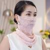 Máscara Protetora Solar de Verão Versátil Moda Feminina Proteção Completa para Rosto e Pescoço Manga para Pescoço Lenço de Seda Fino Pequeno Lenço de Uso Duplo