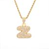EBay Amazon Hot New Simple Fashion Cobre Micro Zircão Cor Pêssego Coração Carta Amor Colar Atacado