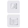 Gancho para rack de armazenamento de tomada fixa plug-in de plástico reutilizável, gancho de fivela sub, transparente, sem perfuração, sem marcação, feminino