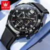 Reloj de Cuarzo para Hombre Oulisi Marca Nueva Multifuncional con Correa, Cronógrafo, Luminoso, Resistente al Agua, Reloj de Moda para Hombre