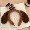 Tiara fofa de orelha de cachorro de pelúcia, acessório de cabelo de desenho animado feminino, tiara super fofa para lavar o rosto, aplicar máscara facial e tirar fotos, estilo novo