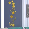 Enredadera de Flor de Rosa Pegatinas de Pared Acrílicas 3D para Entrada de Sala de Estar, Comedor, Pared de Fondo de TV, Decoración de Habitación Pegatinas de Pared