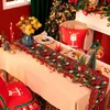 Mantel de Navidad Suministros Tela Oxford de Poliéster Camino de Mesa Decoración Creativa de Mesa Navideña Bandera Estampada Personalización Transfronteriza