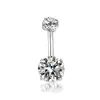 Anillo de Ombligo de Aleación de Titanio F136 con Espiral Interna de Zirconio y Cuatro Ganchos, Stud para Hélice de Oreja, Stud para Labio, Joyería de Piercing de Titanio G23 al por Mayor