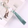 Orelha de Borla de Lótus de Jade Branco Dupla Face Kunlun Fan Pendurada na Orelha Cheongsam Roupas Han Fechamento Frontal Flauta e Xiao Cortina Cheongsam Pendurados Ornamentos