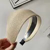 Faixa de Cabeça Larga de Lã Retrô Outono e Inverno para Mulheres, Luxo Acessível de Alta Qualidade, Cor Lisa, Faixa de Cabeça Versátil de Topo Alto, Acessórios de Cabelo para Lavar o Rosto para Mulheres