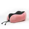 Almohada de Cuello para Avión Amazon Transfronteriza, Soporte Portátil para Cuello de Viaje para Viajes Largos en Coche, Almohada en Forma de U, Almohada en Forma de U de Espuma Viscoelástica