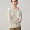 Suéter de Cachemira de Cuello Redondo para Mujer Color Sólido Cálido Manga Larga Tejido de Punto Otoño Invierno Nuevo Estilo Suave Pegajoso Amigable con la Piel Jersey Capa Base Ropa Interior