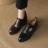 Zapatos de Salón Individuales Cómodos de Tacón Grueso de 9 cm con Plataforma, Punta Fina, Impermeables, Tacón Súper Alto, Hebilla, Piel Genuina para Mujer ~Nuevo Estilo 2026