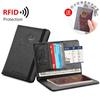 Correa de cuero PU bolsa para pasaporte tarjetero para pasaporte con RFID estuche protector para viajes al extranjero billetera tarjetero para billetes de charter se puede imprimir el logo