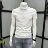 Camiseta Polo Manga Curta Gola Lapela Estilo Novo de Verão, Versátil, Fashion, Confortável, Roupa de Cor Sólida para Homens, Casual Americano Manga Meia