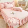 2026 Nuevo Estilo Falda de Cama Ajustada de Gasa Arrugada de Lino Falda de Cama de una Sola Pieza - Serie Fenghe Qingmeng