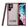 Funda para Samsung S23Ultra con soporte para teléfono S22U, tres en uno, con marco de metal, airbag, anticaídas, mate.