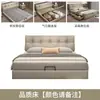 Cama Moderna Simples de Couro Genuíno Cama com Armazenamento Pneumático Quarto Principal Cama Grande Cama de Casal Apartamento Pequeno Tatame de Luxo Leve Italiano