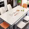Jogo americano lavável à prova de óleo à prova d'água anti-queimadura isolante térmico protetor de mesa de vidro macio pvc tapete retangular para mesa de centro