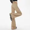 Comércio Transfronteiriço Jeans Khaki American Retro Bootcut para Mulheres, Versão Estendida de Cintura Alta, Emagrecedor, Pernas Largas Versáteis