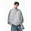 Nuevo cárdigan sudadera casual de alta gama para hombre Otoño/Invierno 2026 - Algodón chino de 400G Chaqueta de moda a rayas Tendencia