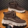 Botas Martin de Cano Alto Masculinas Estilo Britânico Workwear Sapatos de Motociclista Outono e Inverno 2026 Novas Botas Masculinas Sapatos Casuais Tendência Masculinos