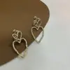 Nuevos Pendientes de Aguja de Plata S925 Corazón Irregular con Clip para Oreja Estilo Ins Versátil Nicho Pendientes 379X
