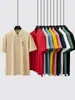 Camisa Polo Masculina de Manga Curta com Gola e Bordado de Cavalo Verão Meia-idade Pai Trabalho Diário Top Casual Multicor t