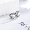 Pendientes de acero inoxidable sencillos y modernos de estilo coreano para hombres y mujeres, pendientes planos y pulidos, pendientes sencillos, pendientes de moda de nicho.