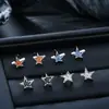 Pendientes de botón de estrella de cinco puntas irregulares con pedrería para hombre, Accesorios de pendientes versátiles de moda de nicho para mujer, Accesorios de lujo ligero con sensación de alta gama